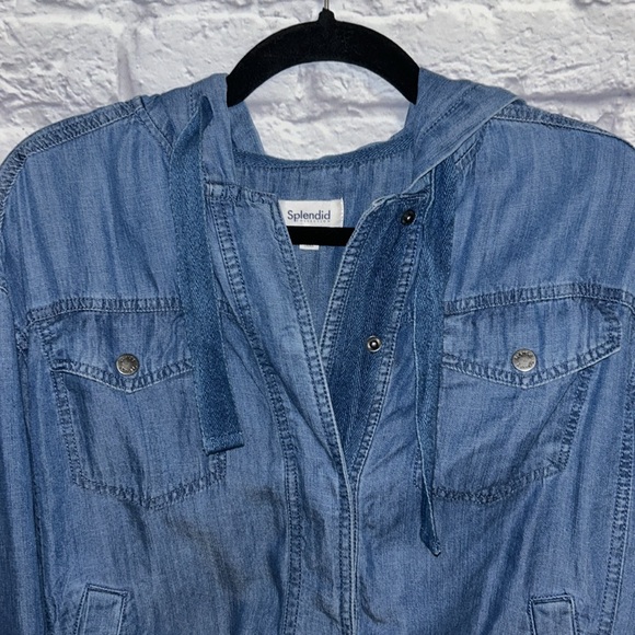 HOST PICK Splendid collection lightweight soft hooded relaxed fit denim jacket - Picture 4 of 6